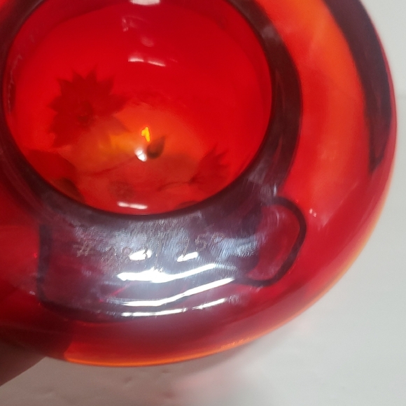 Fenton Ruby Red Hand Painted Hat - Picture 3 of 5